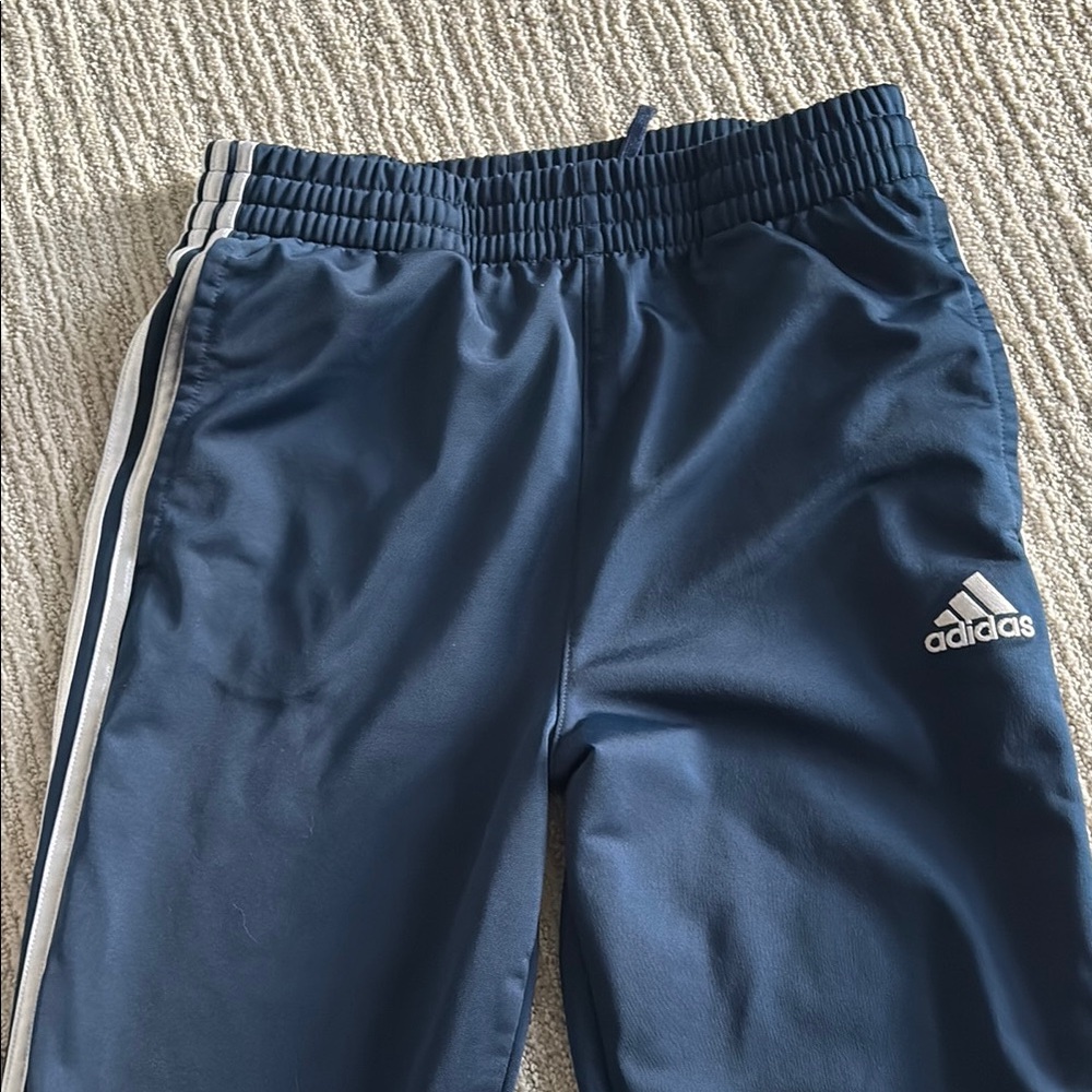 Adidas Kids Blue dryfit joggers - navy blue, gently worn, excellent condition